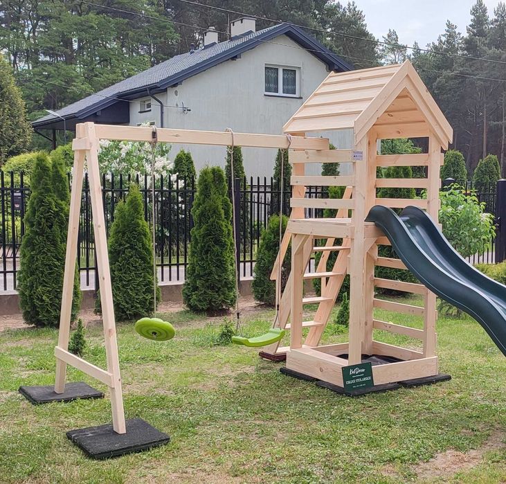 Plac zabaw "LENA" – domek, huśtawka, tablica kredowa DOSTAWA CAŁY KRAJ