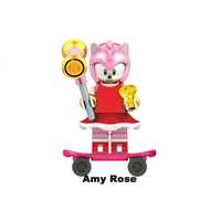 Figurka Amy Rose Sonic Klocki Nowa z akcesoriami deskorolka