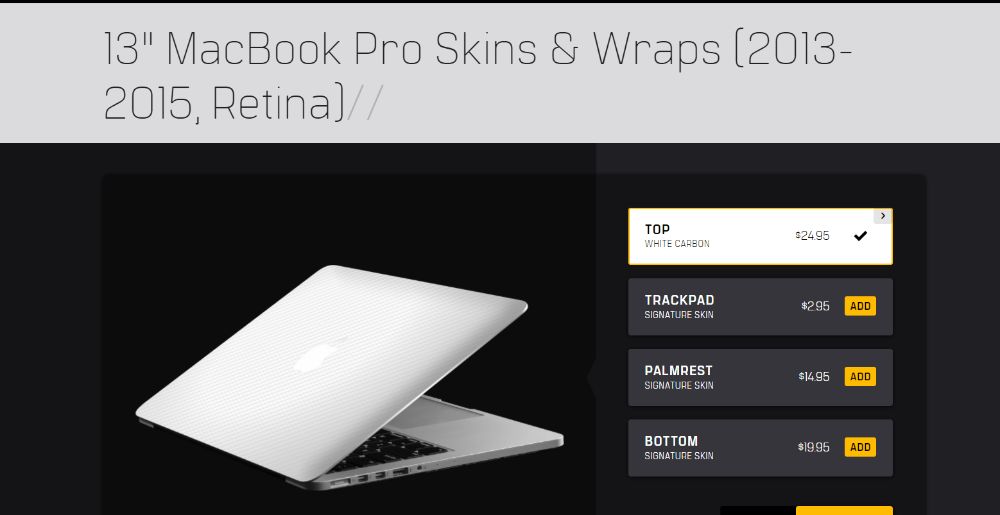 Macbook Pro 13 Retina Big sur +(2)Top DBrand Skin Carbon