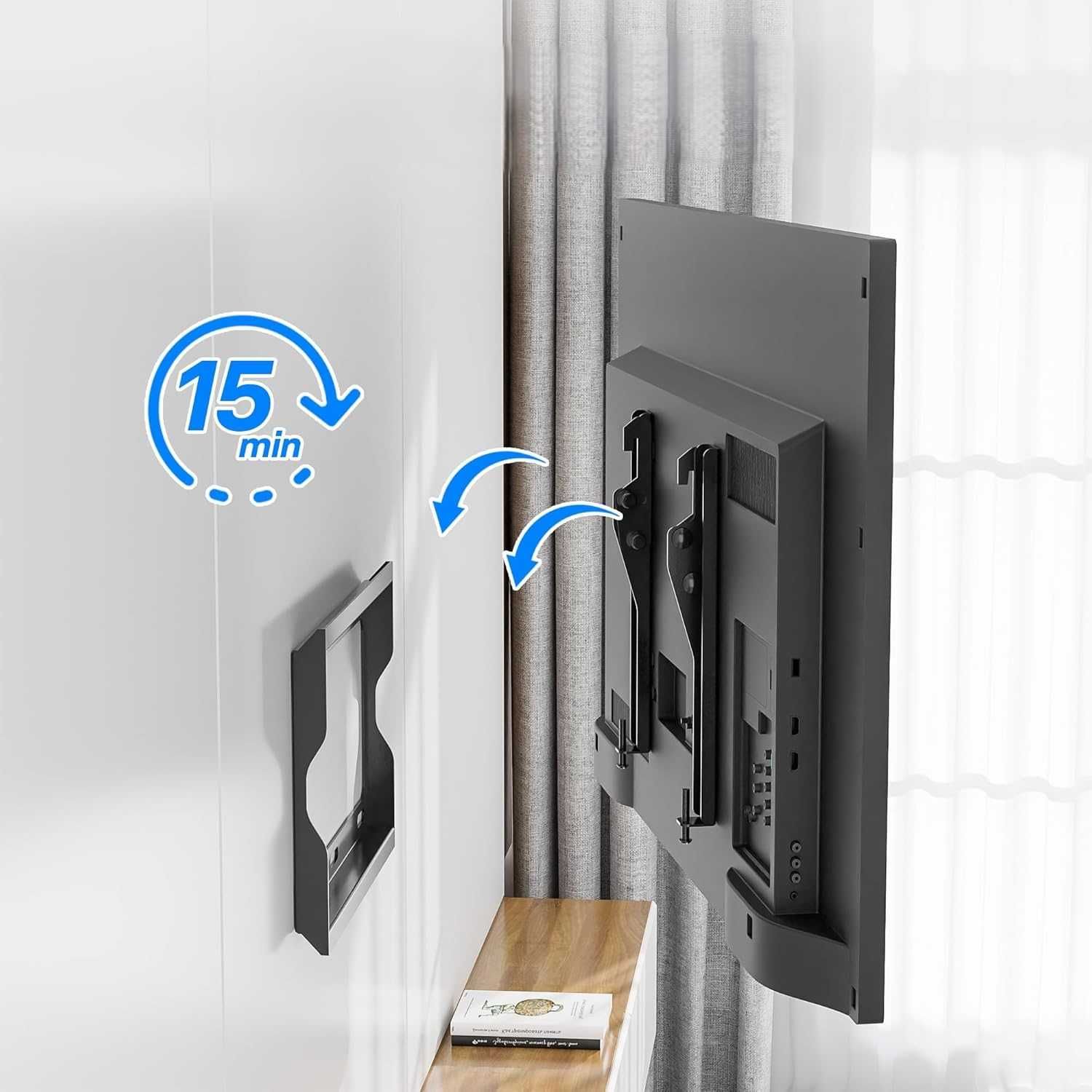 BONTEC Uchwyt TV 17–45" Ścienny Slim VESA 200x200 do 30kg