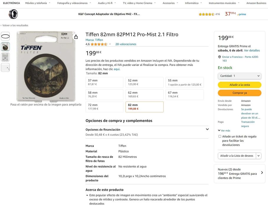 Filtro Tiffen 82mm Black Pro-Mist 1/2