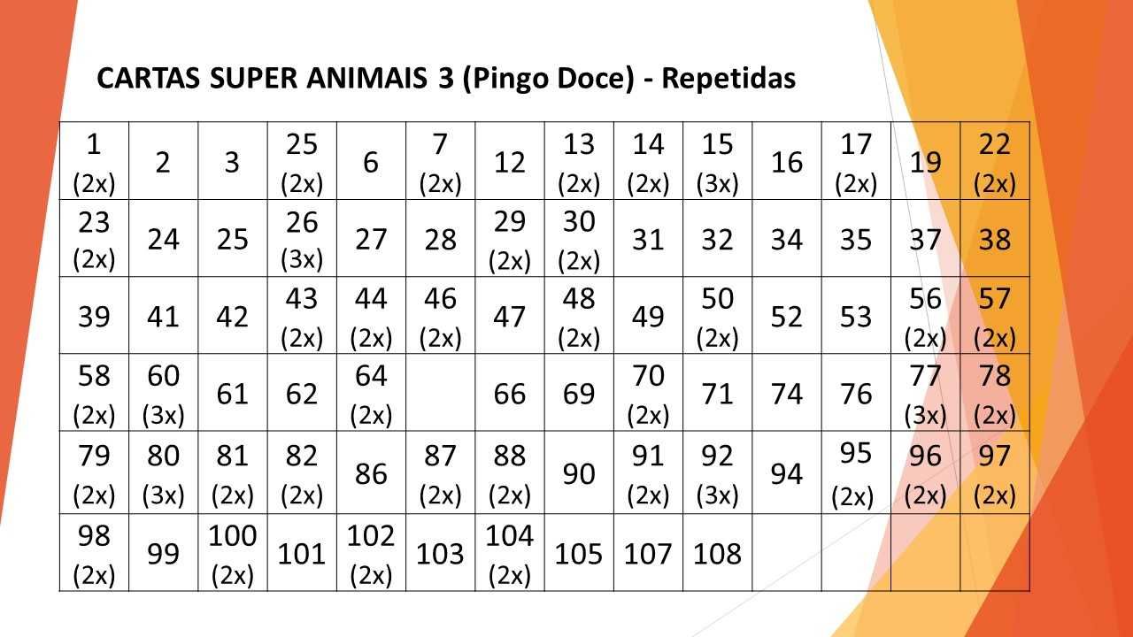 Cartas Super Animais 3 - Pingo Doce