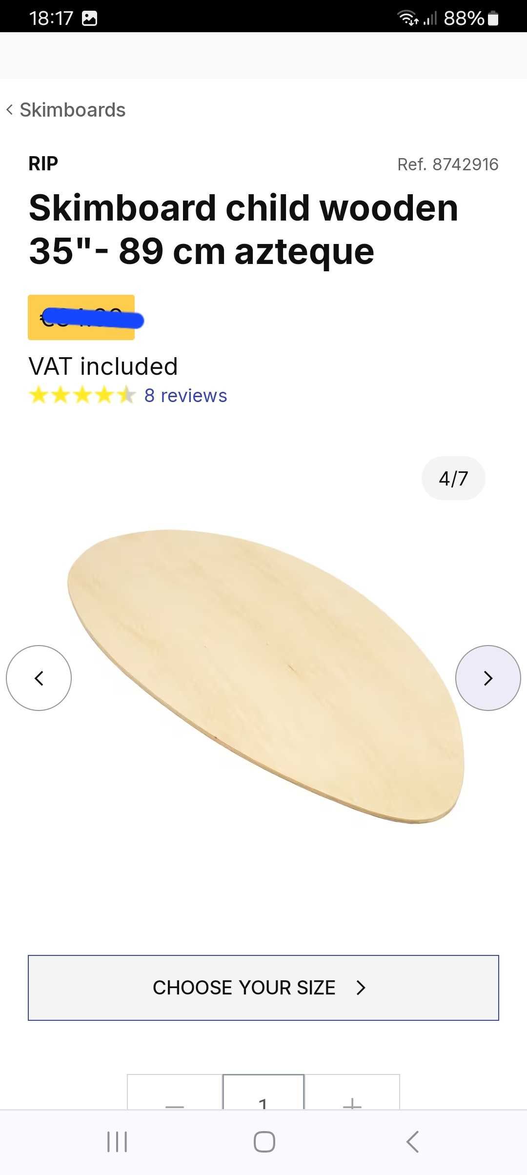Prancha skimboard