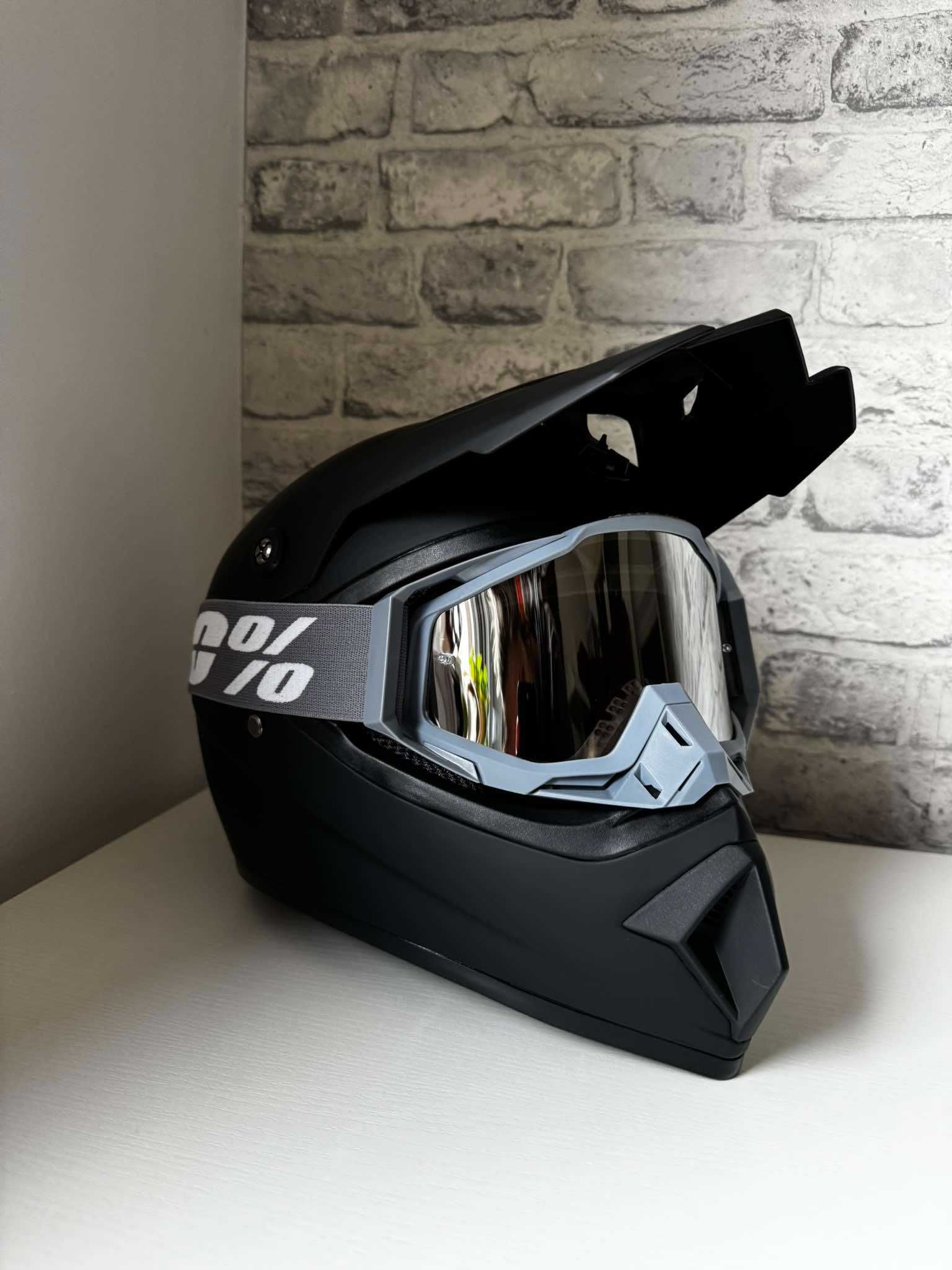 Zestaw kask r. XL gogle cross quad rower hulajnoga ATV offroad 100%