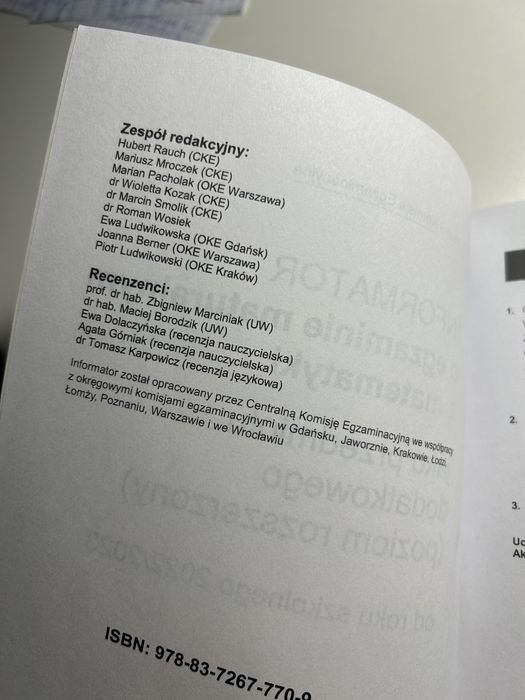 Informator do matematyki rozszerzonej