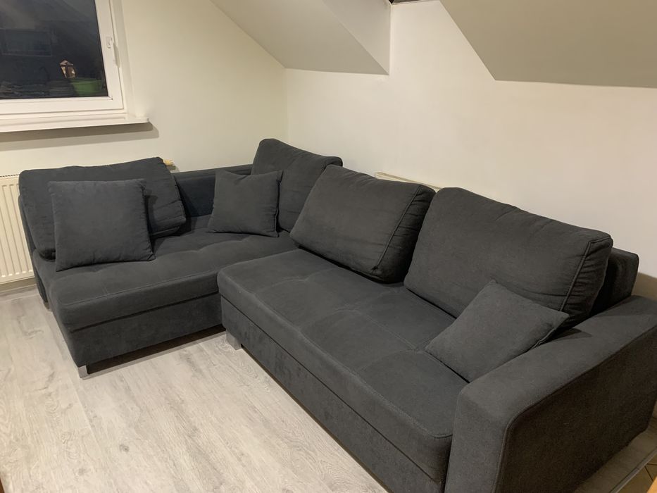 Narożnik z funkcją spania 260/166 cm grafitowy