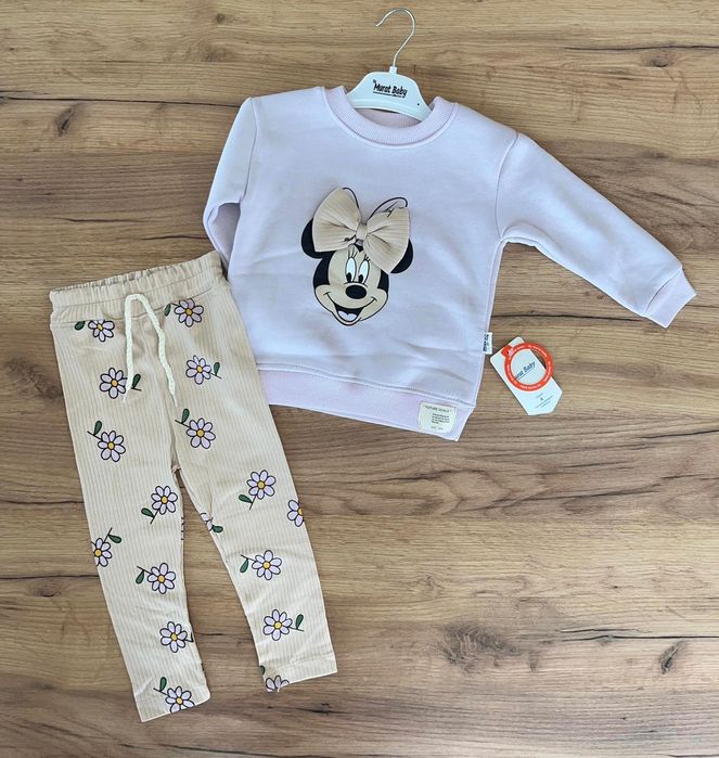 Komplety Myszka Minnie z uroczą kokardą na bluzie 92/98/104/110