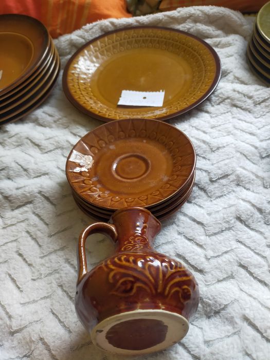 Fajans chodzież talerz wazon prl