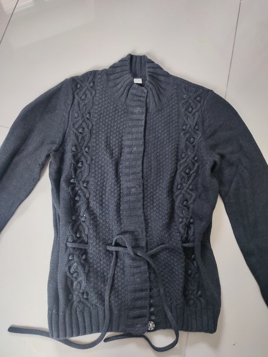 Kardigan s.Oliver grafitowy roz 42 ciepły niepowtarzalny z angorą