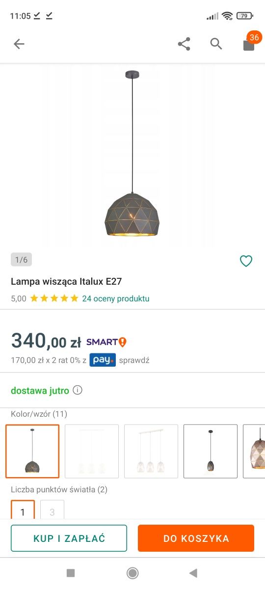 Lampa czarna złoty szampański Harley italux 40 w klasa A++ j. Nowa