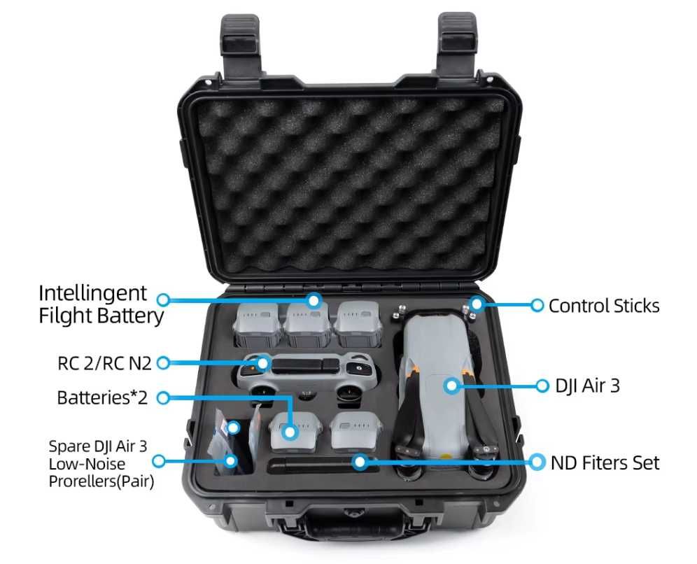 Walizka torba HARD dron DJI Air 3 mocna trwała pasek