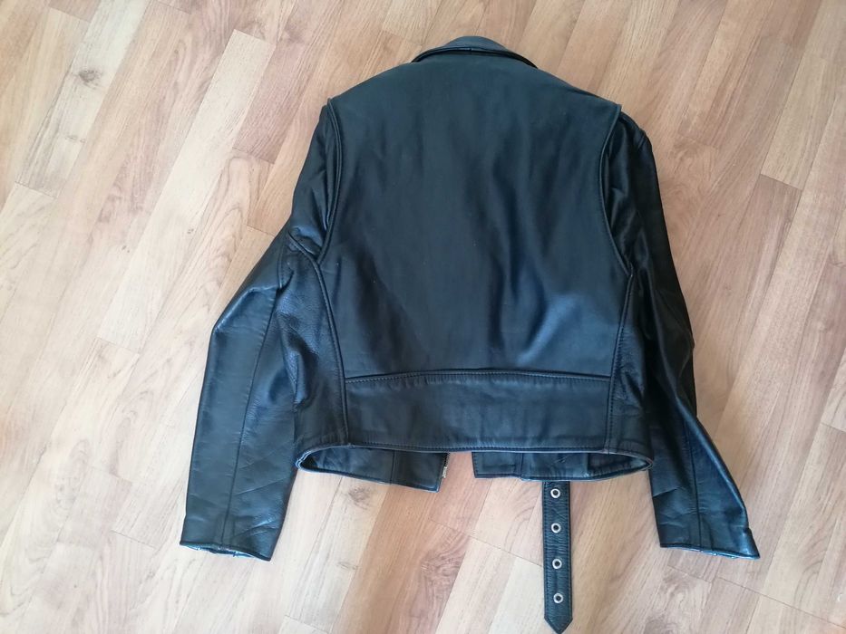 Kurtka ramoneska skóra naturalna, gruba S /M czarna damska