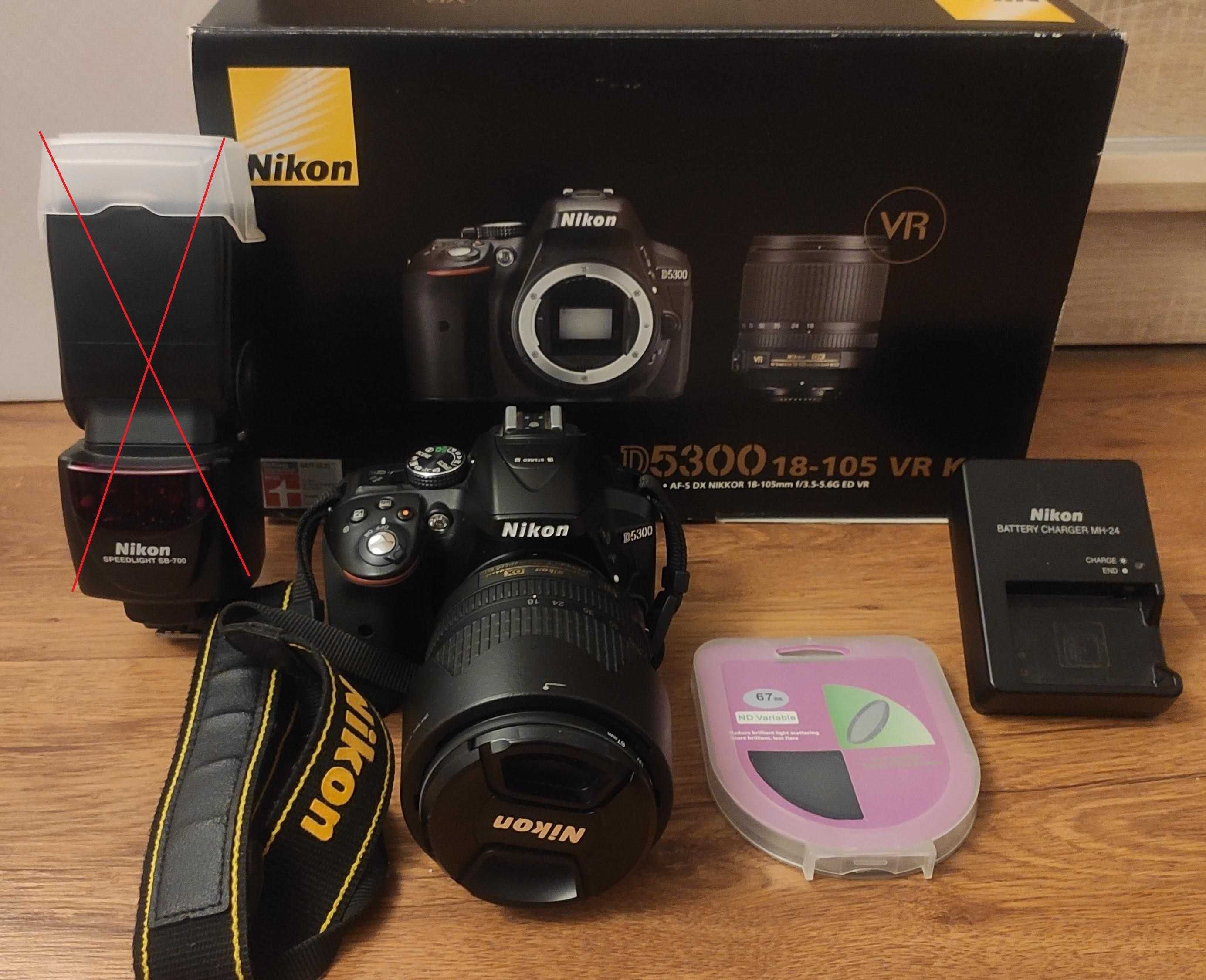 Aparat lustrzanka Nikon D5300 duży zestaw