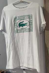 Nowa męska koszulka biała t-shirt Lacoste rozmiar XL