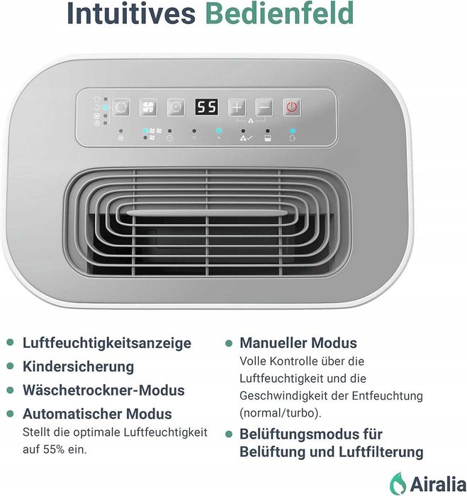 Osuszacz powietrza Airalia AIR-DH20 20L 420 W 40m2 Mobilny z odpływem