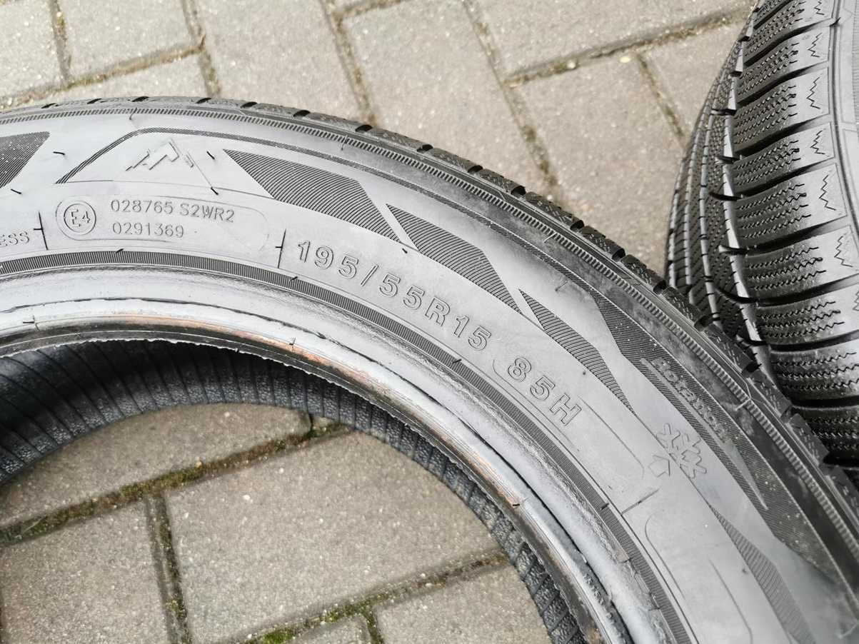 195/55 85H R15 ZETEX 8mm 2020r Zimowe Opony 2szt jak NOWE