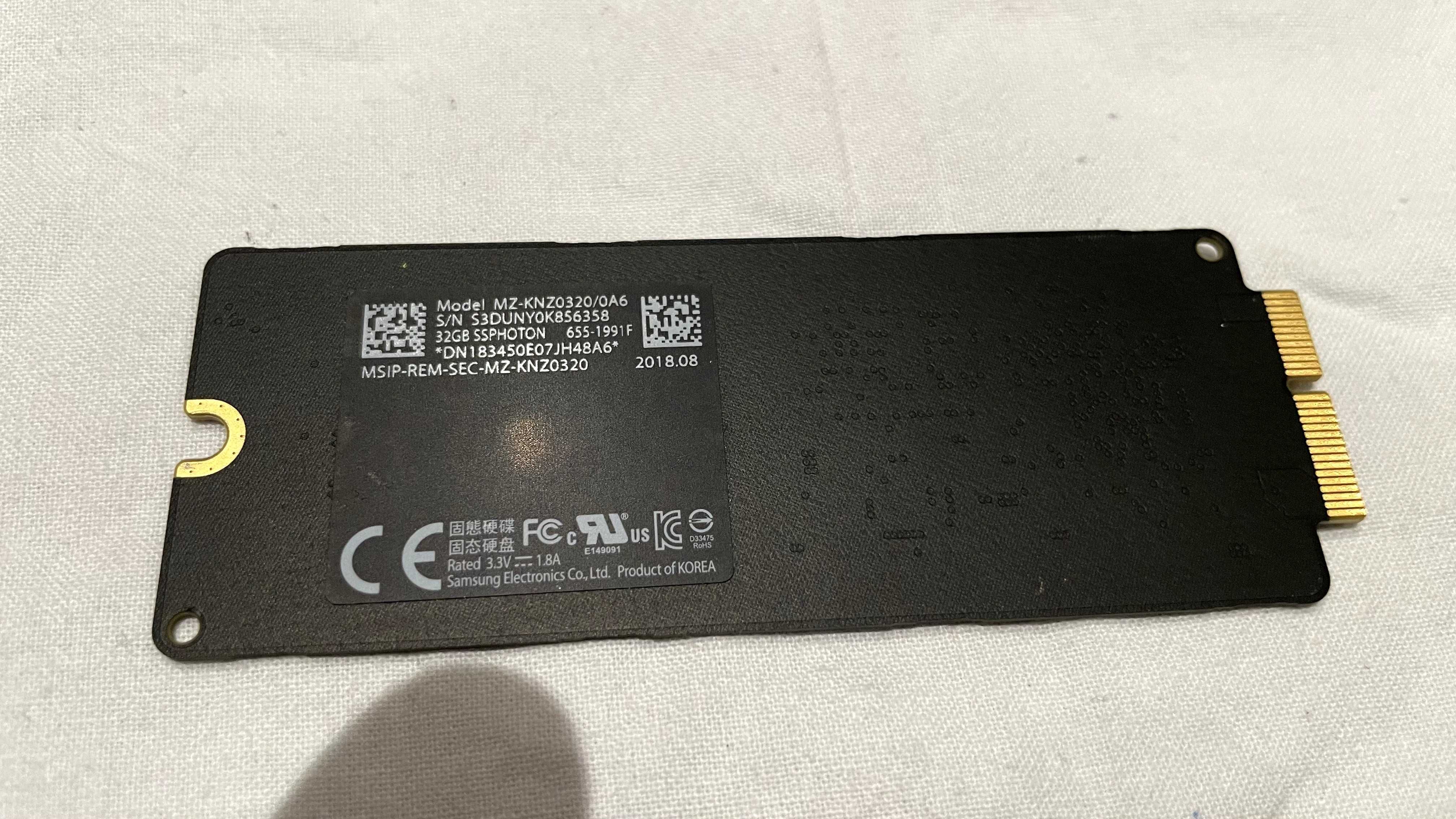 Dysk SSD Apple iMac A1418 Fusion 32GB Flash na PCIe MZ-KNZ0320/0A4