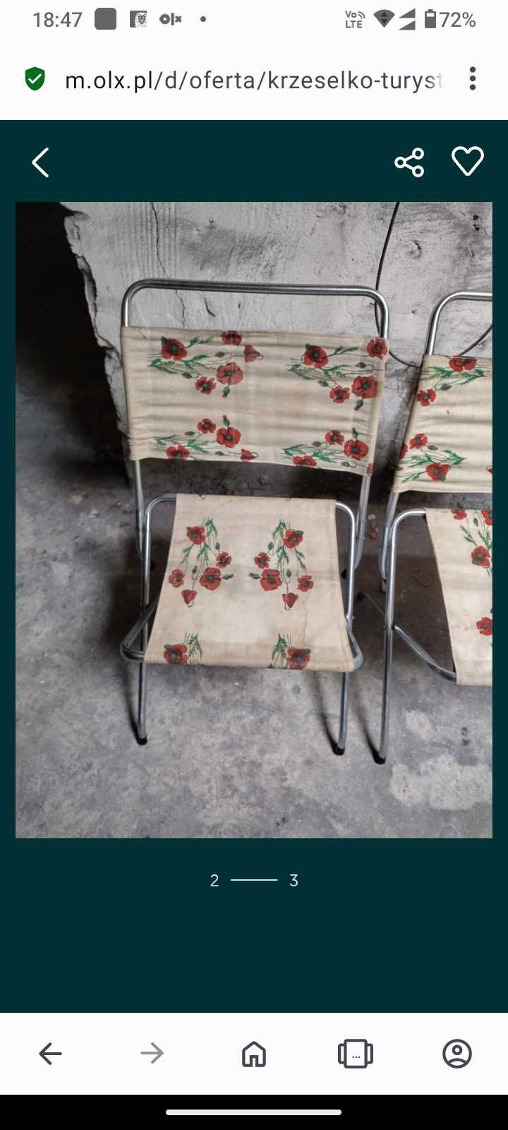 4 krzesełka wędkarskie PRL
