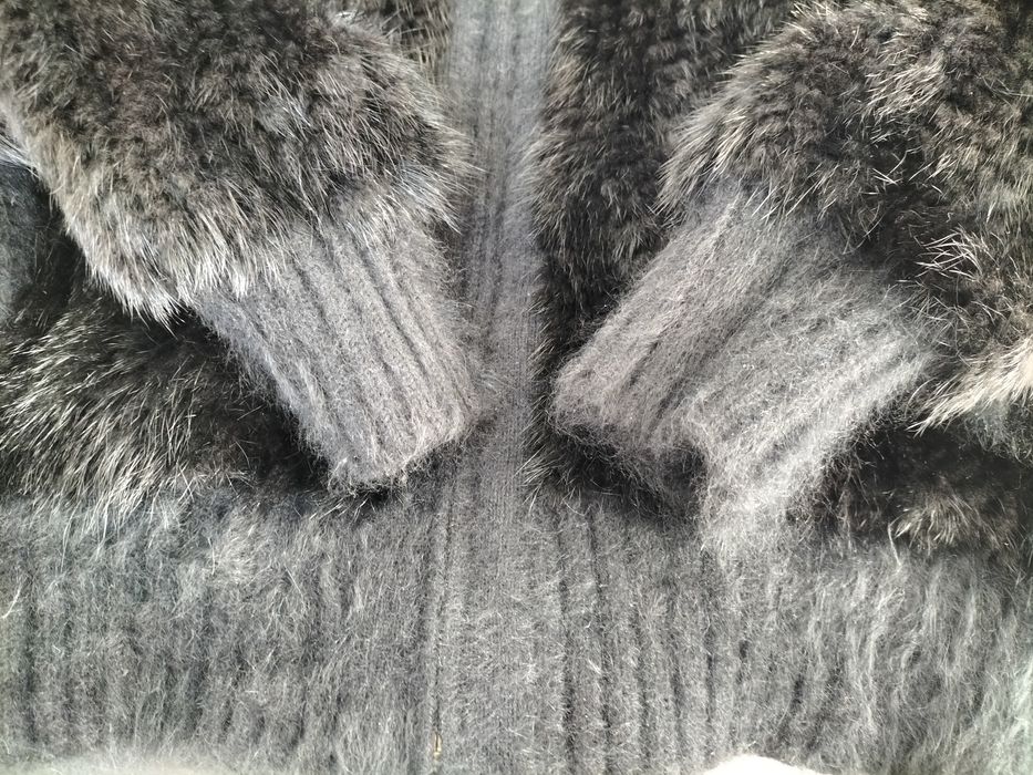 Casaco de vison tricotado