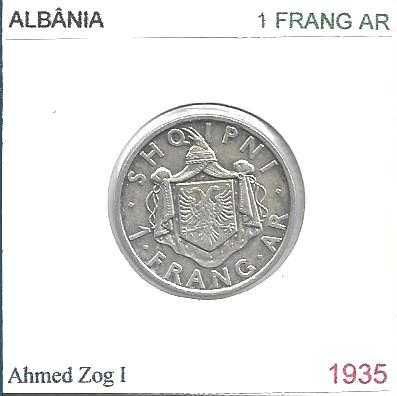 Albânia - - - 1 Frang Ar - 1935 - - - Moeda