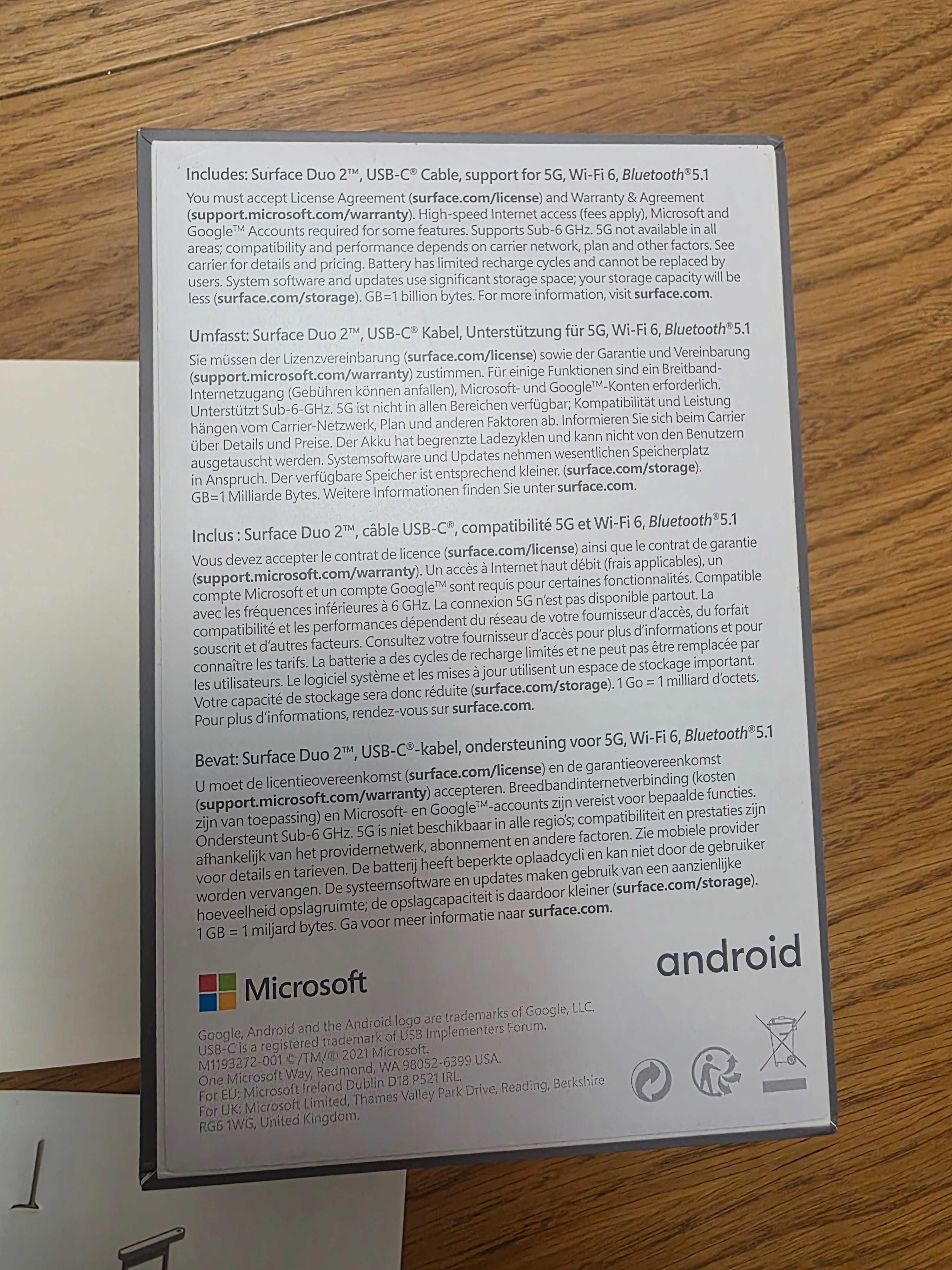 Microsoft Surface Duo 2, 8,3 cala, 128GB, 5G, eSIM, Wifi6, 4449 mAh