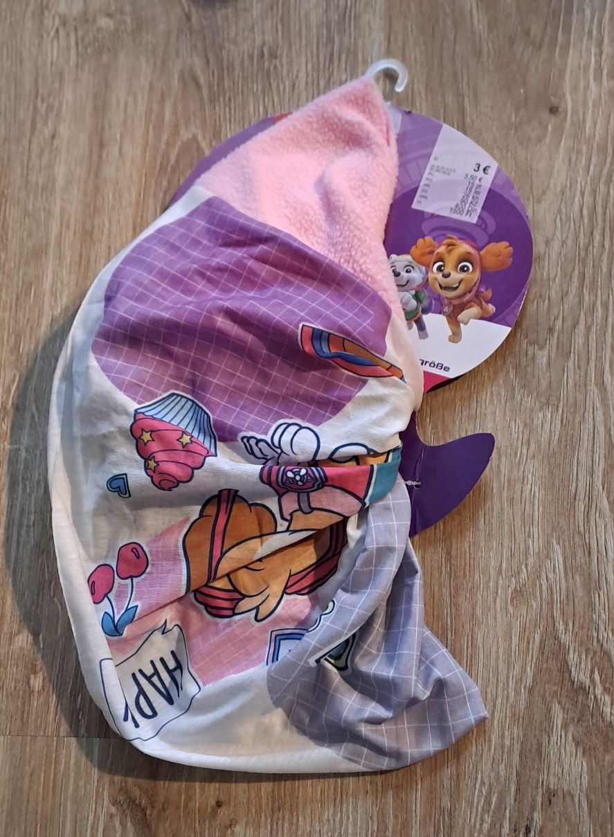 Różowy komin/ bandana z polarem psi patrol by Tedi.