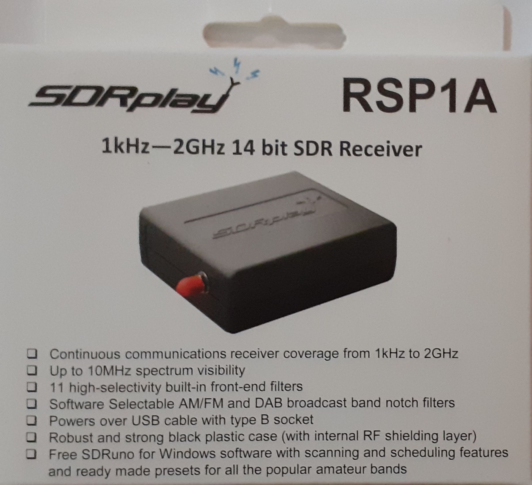 RSP1A 14битный  радиосканер 1кГц-2ГГц, пр-во SDRPlay Великобритания