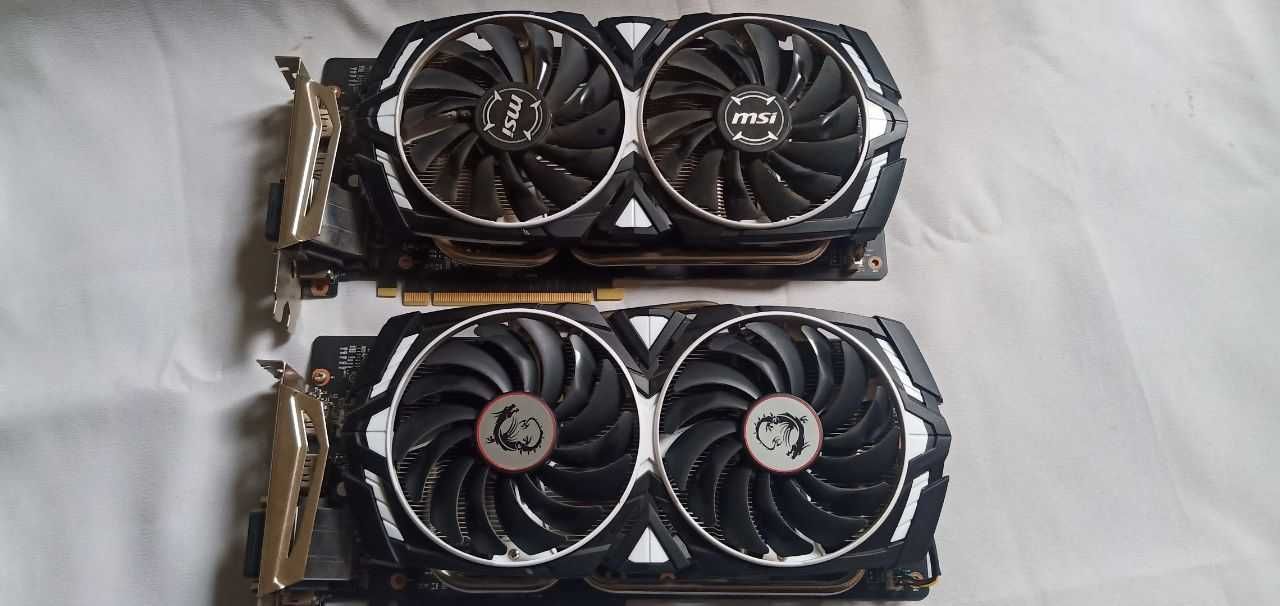 Видеокарта msi armor geforce gtx 1060 6gb (бу)