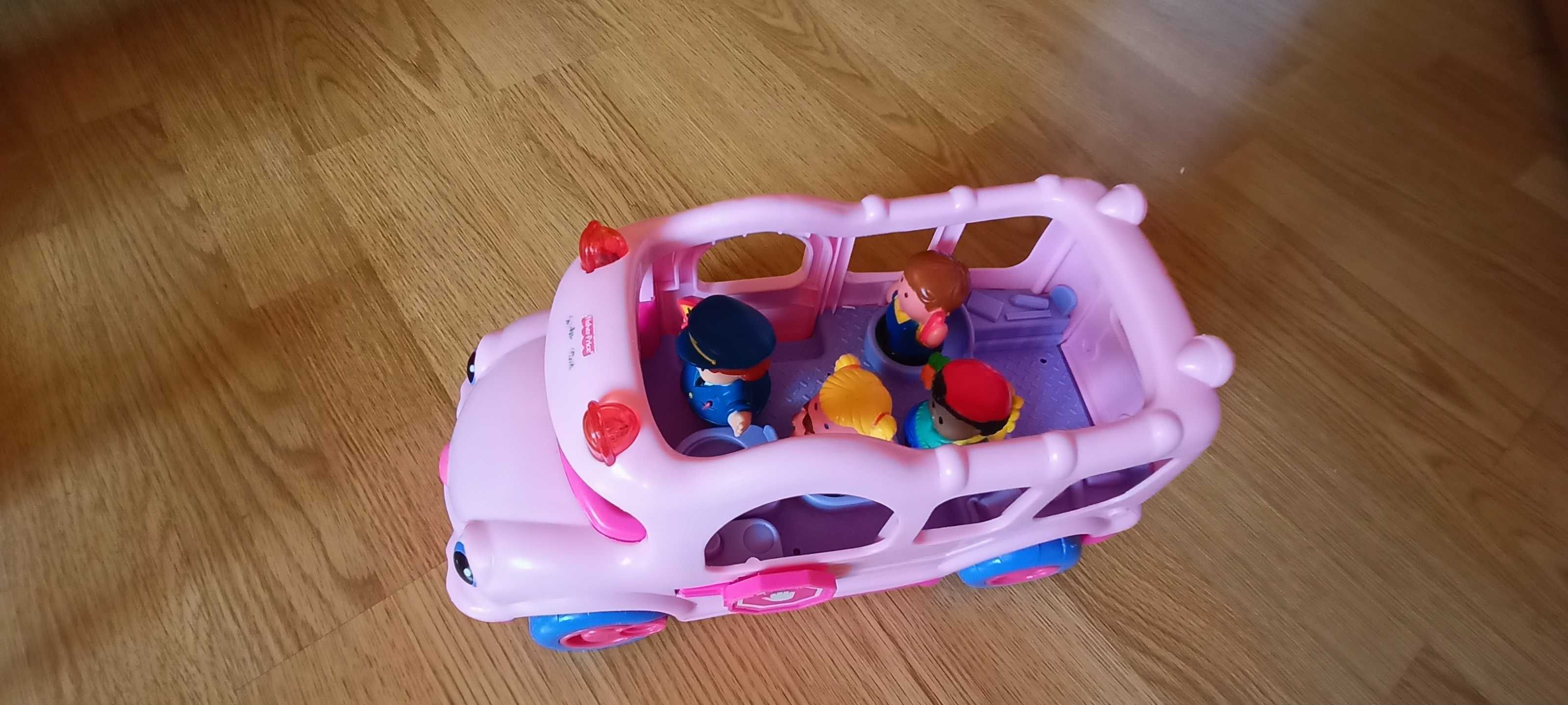 Autobus fisher price różowy