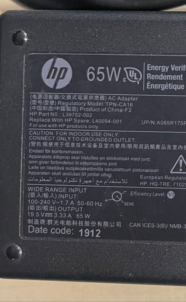 Carregador portatil HP 65W