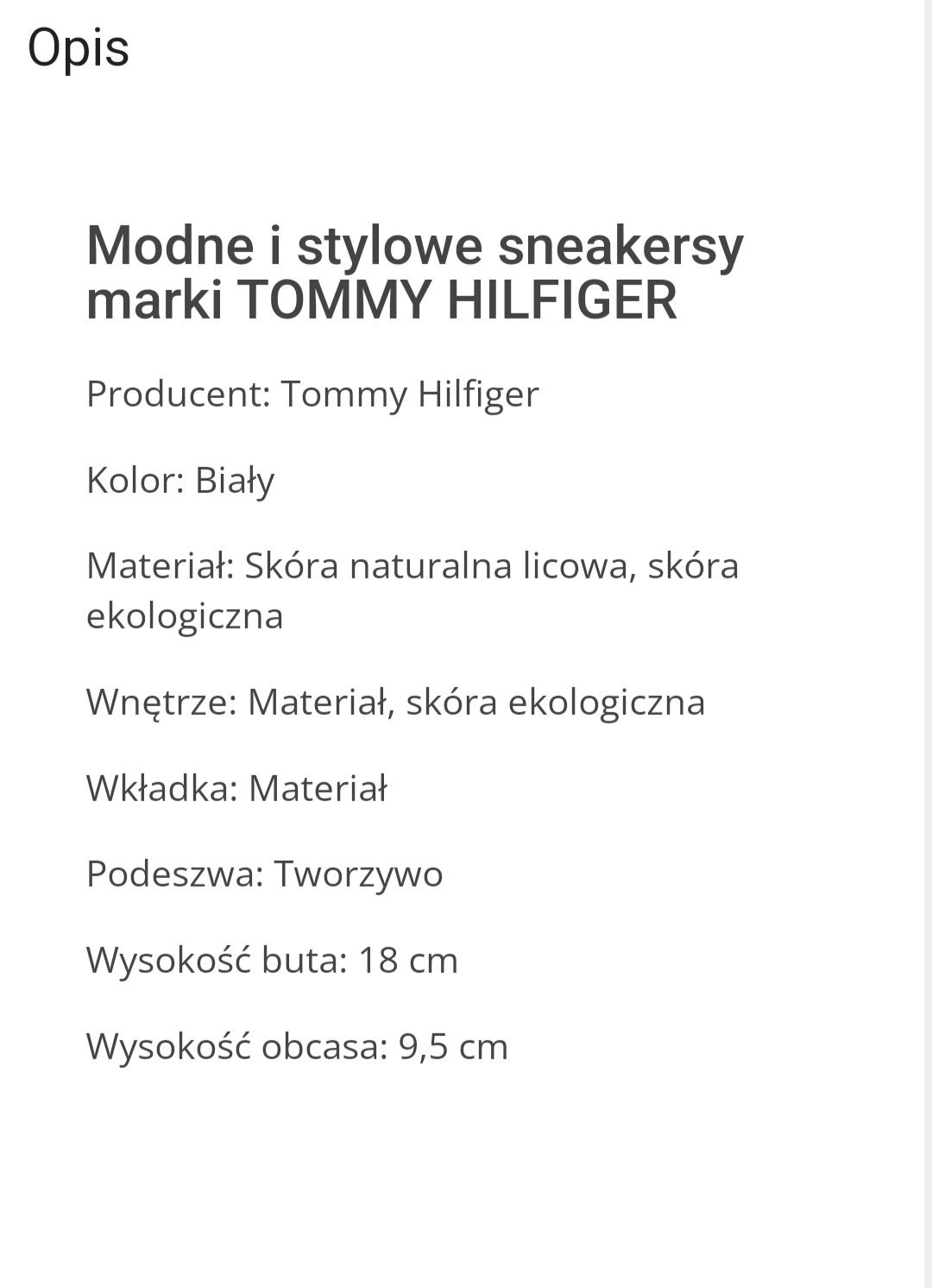 Tommy Hilfiger botki na koturnie