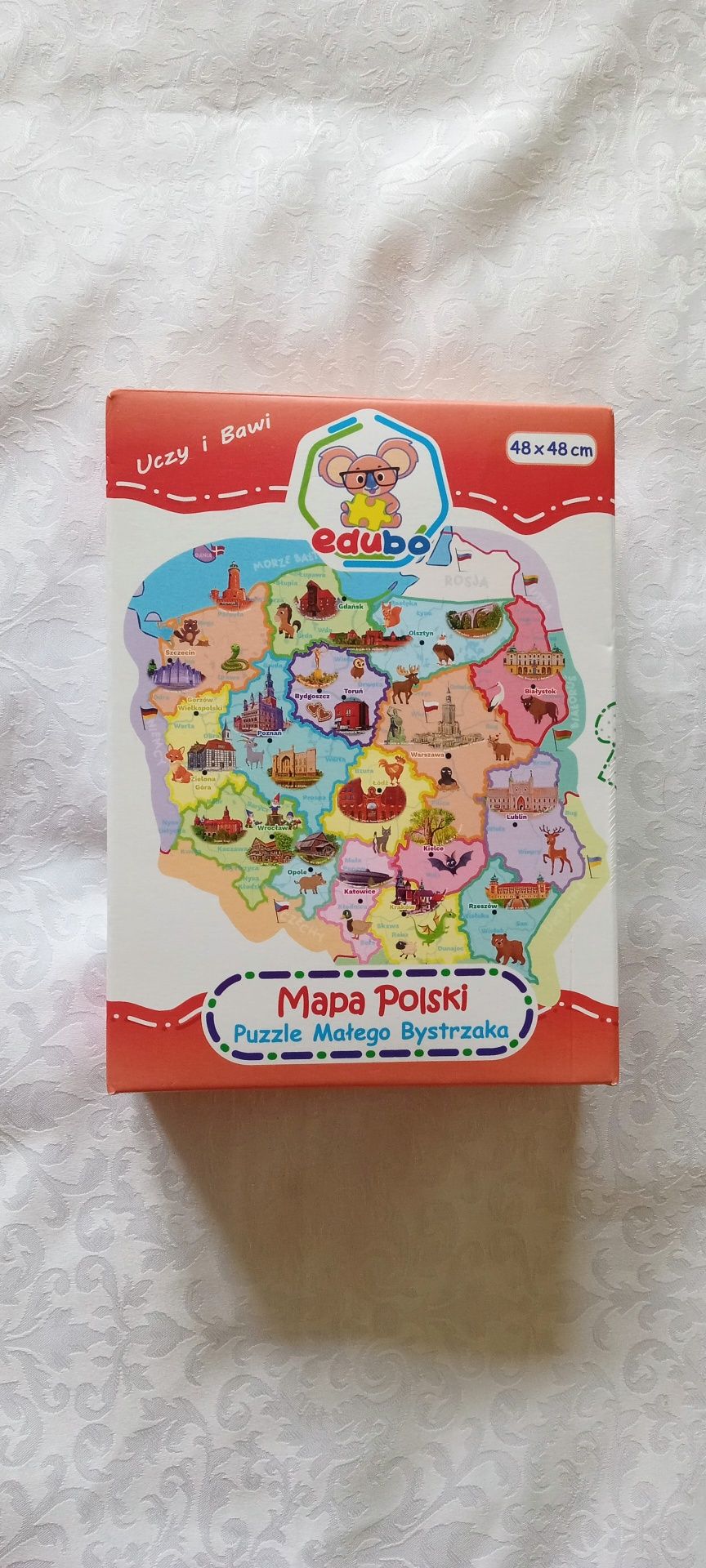 mapa Polski, puzzle, 79 szt, 5+, układanka, Polska, edukacja, nauka