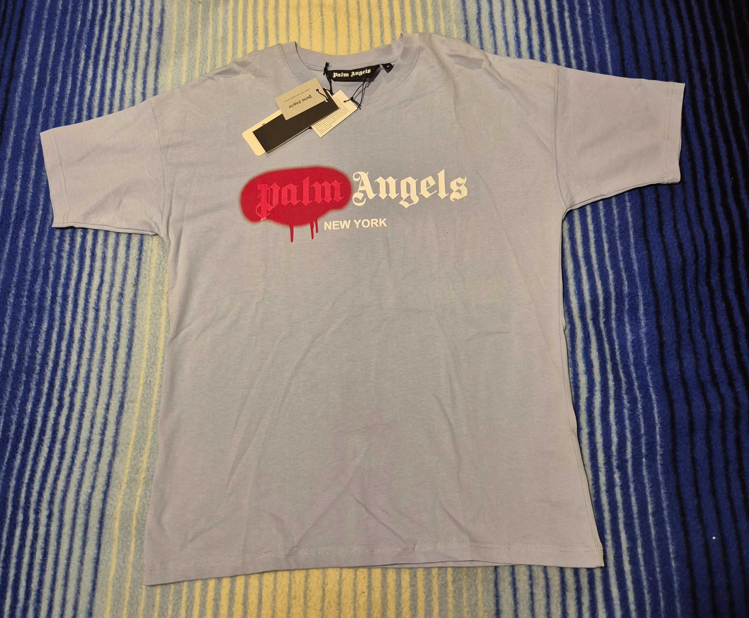 Nowa Jasna bawelaniana koszulka super jakość PALM ANGELS OVERSIZE M
