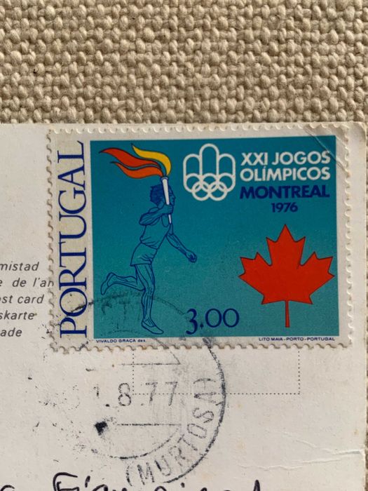 Postal Vila da Murtosa, Torreira, Beira Ria, Portugal com selo antigo