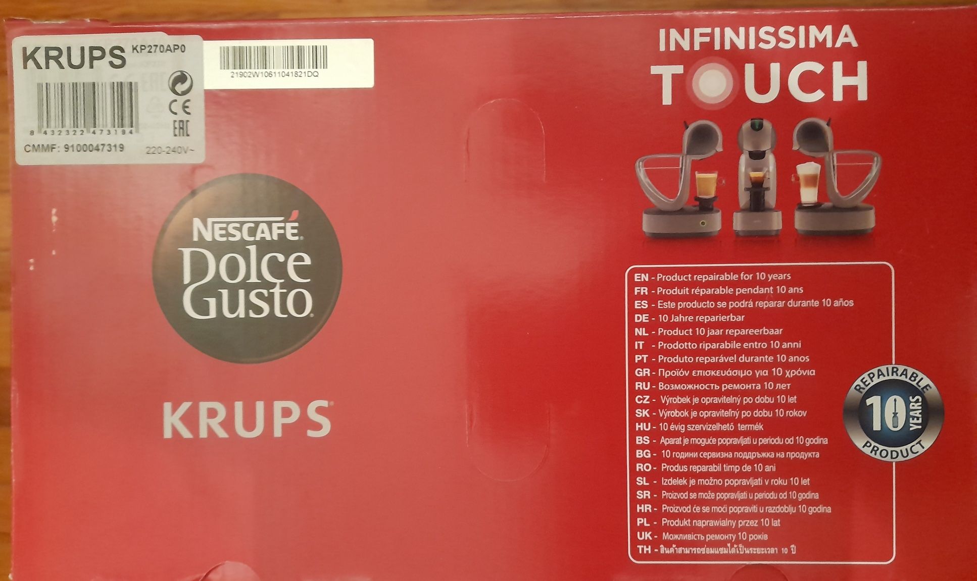 Máquina de Café Krups Nescafé Dolce Gusto Infinissima Touch Nova