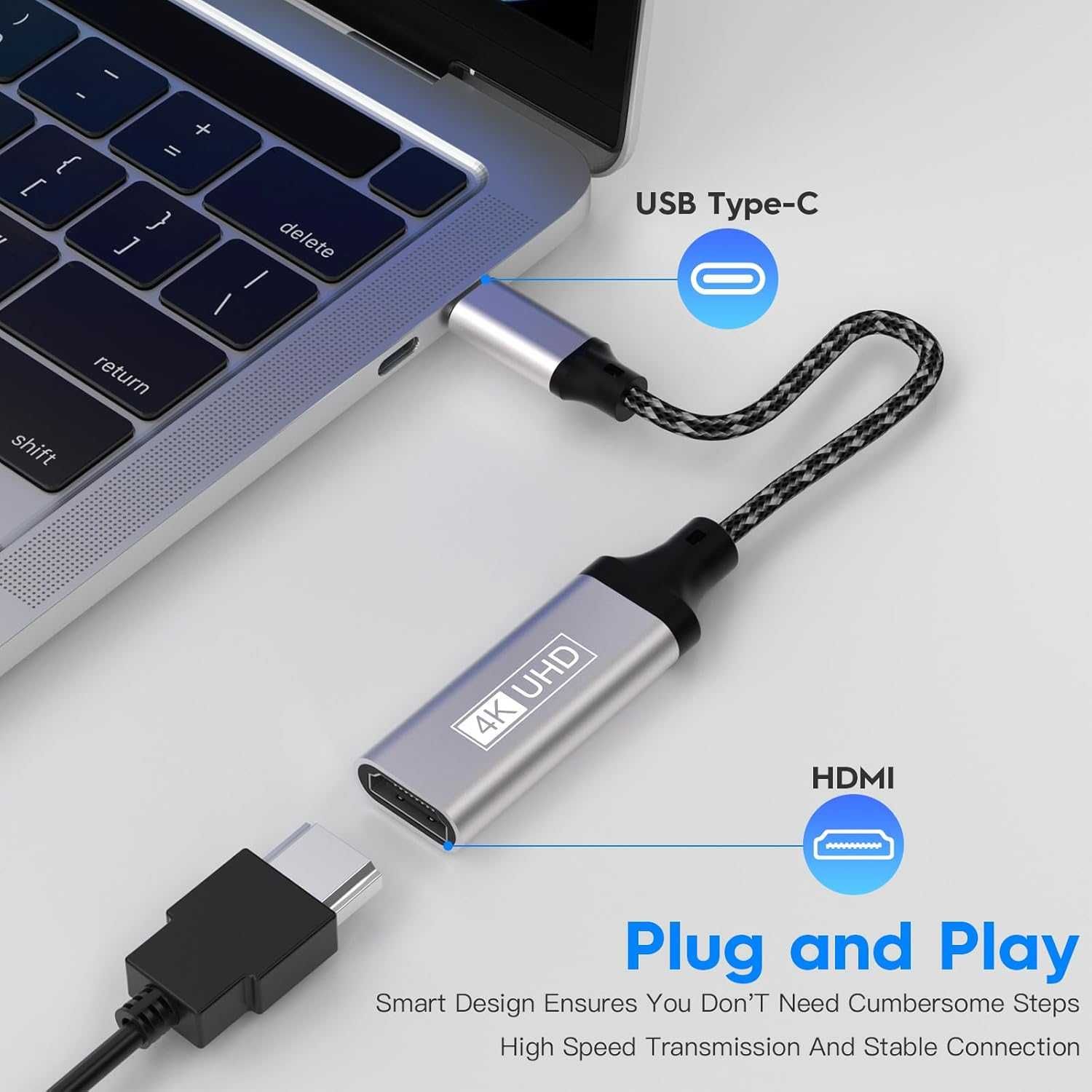 Adapter USB C HDMI, adapter USB C na HDMI 4K, adapter Thunderbolt