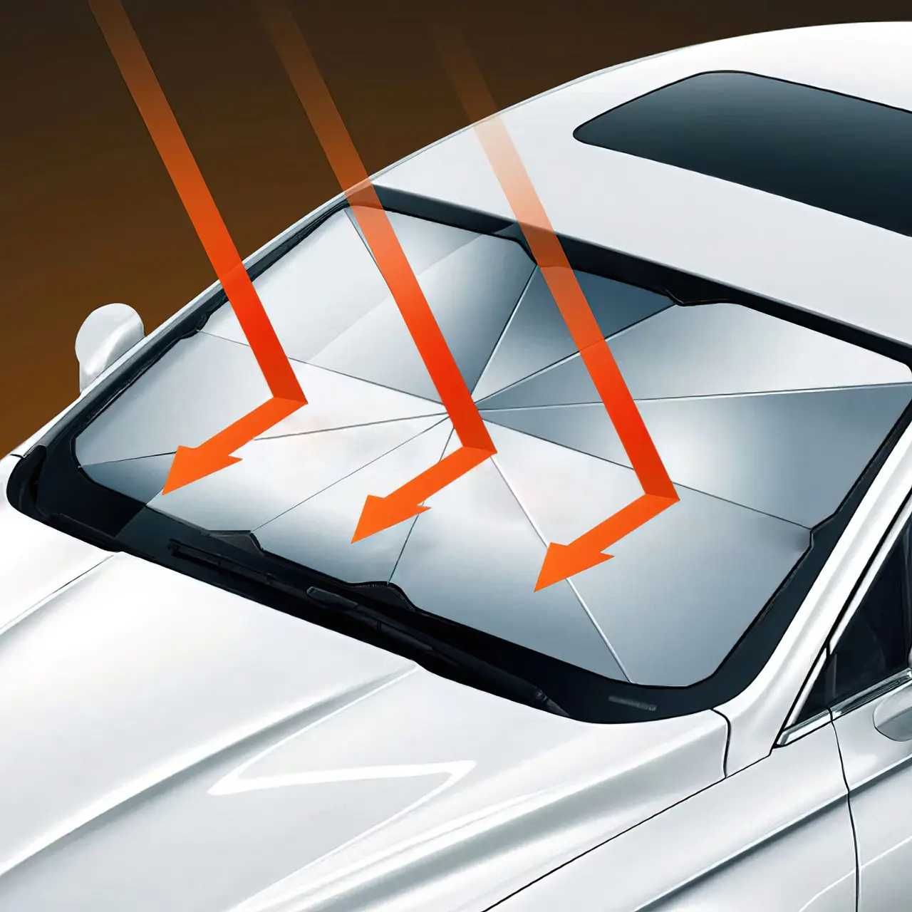 Автомобильный зонт на лобовое стекло Car Umbrellas, чёрный