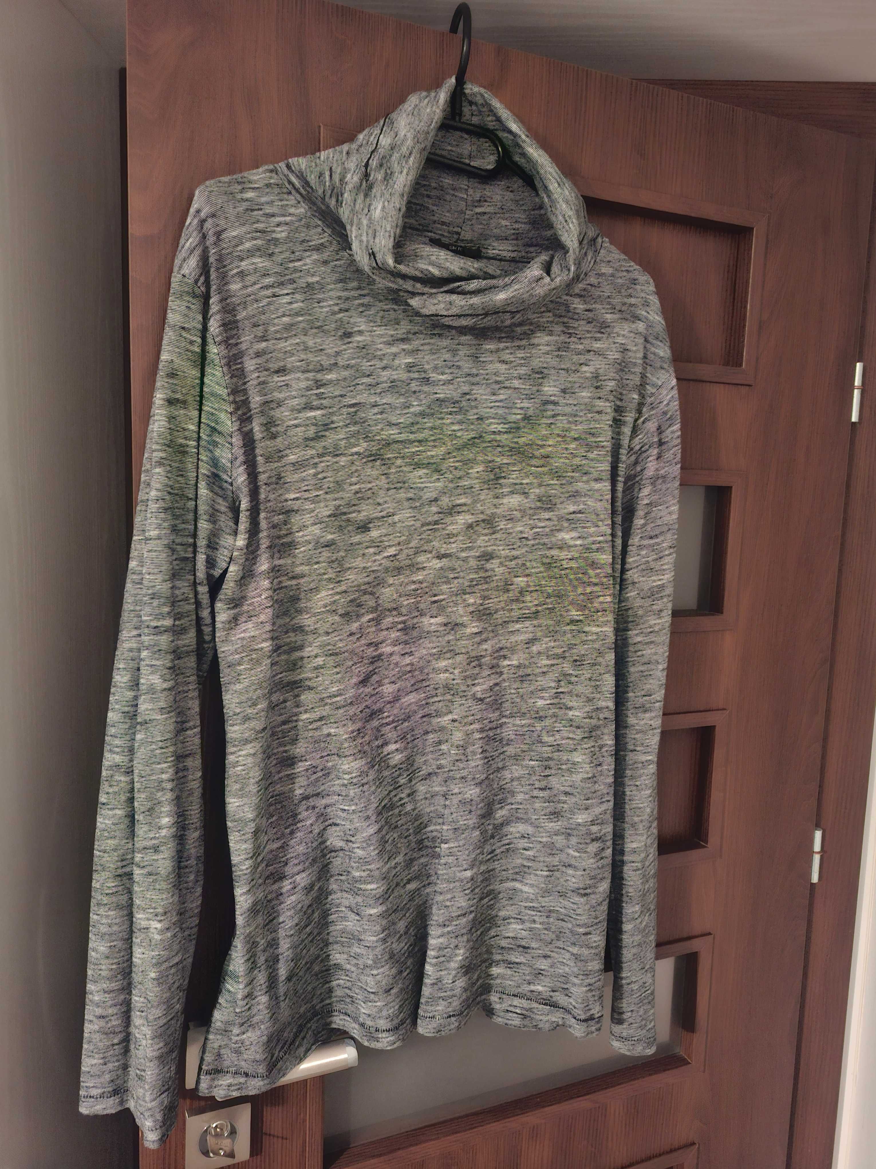 Koszula bluza z długim rękawem szary melanż NY FSBN slim fit xl