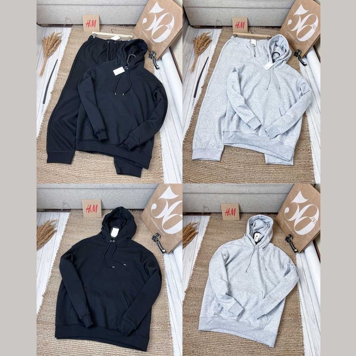 Чоловічий костюм у чорному та сірому кольорах на флісі H&M