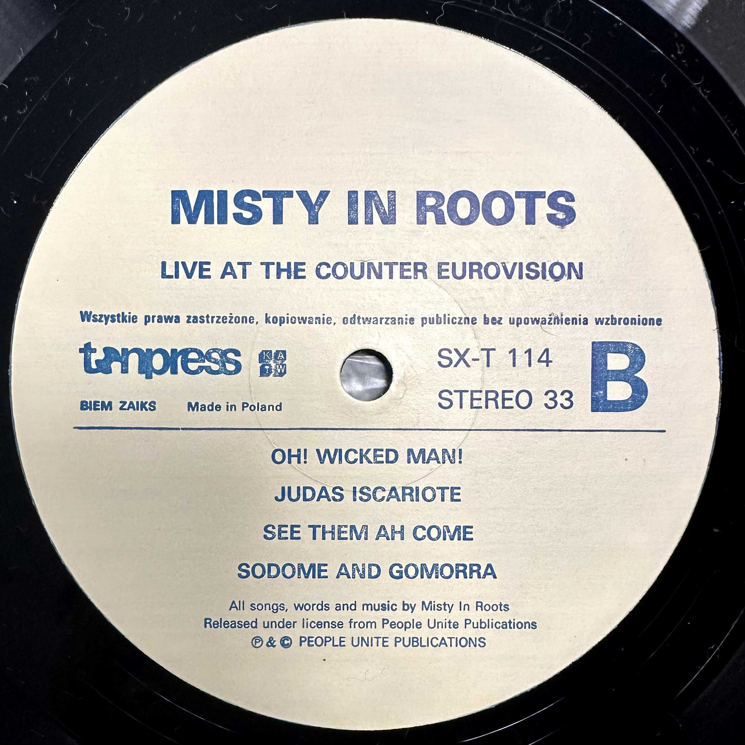 Misty in Roots - Live at the Counter Eurovision (Vinyl, 1979, Poland)