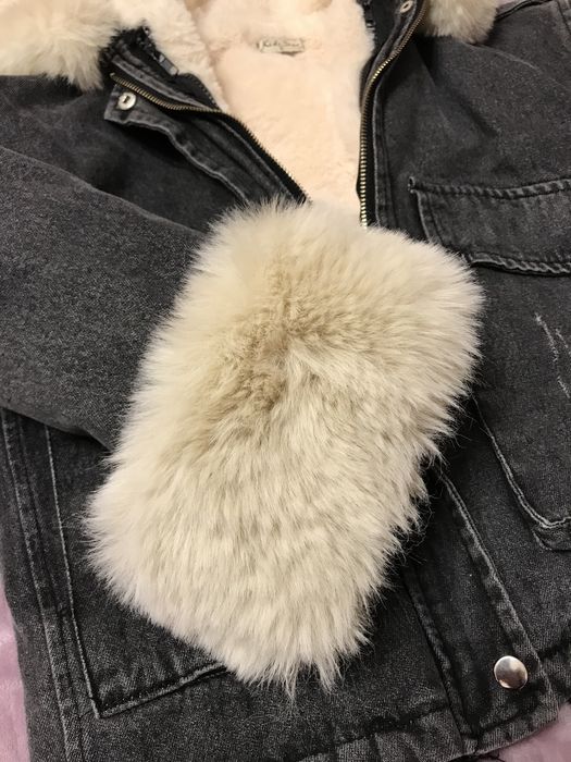 Джинсовая зимняя (2 в 1) фирменная курточка «Kids Star»