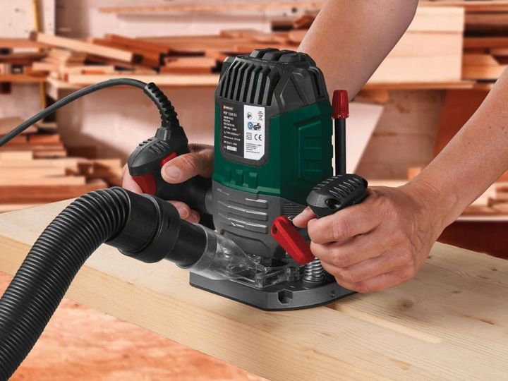 Frezarka Górnowrzecionowa Parkside 1200 W + Frezy Duży Zestaw