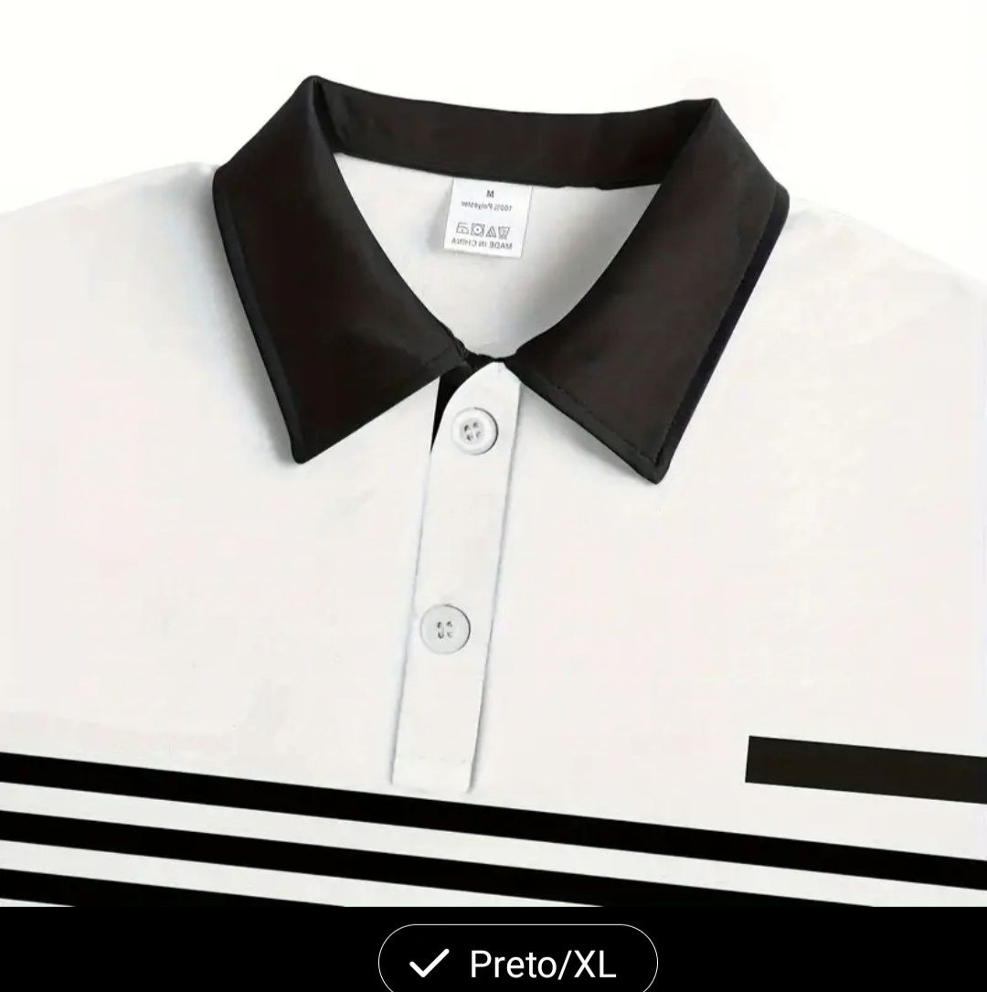 Pólo espetacular preto e branco