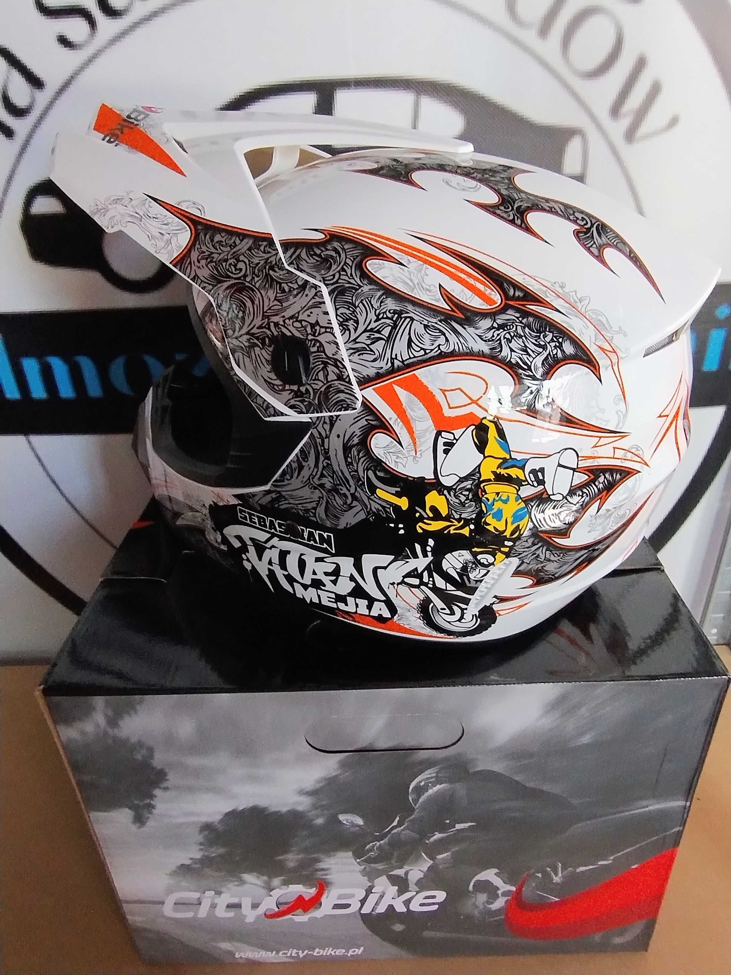 Kask Crossowy quad hulajnoga City-Bike Tatan Biały M