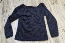 Sweter cieplutki, włochaty. Granat S.