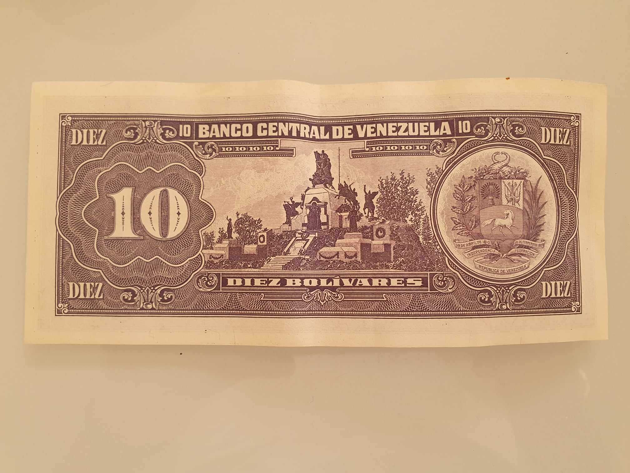 nota de 10 Bolivares  5 de Junho 1995- Venezuela