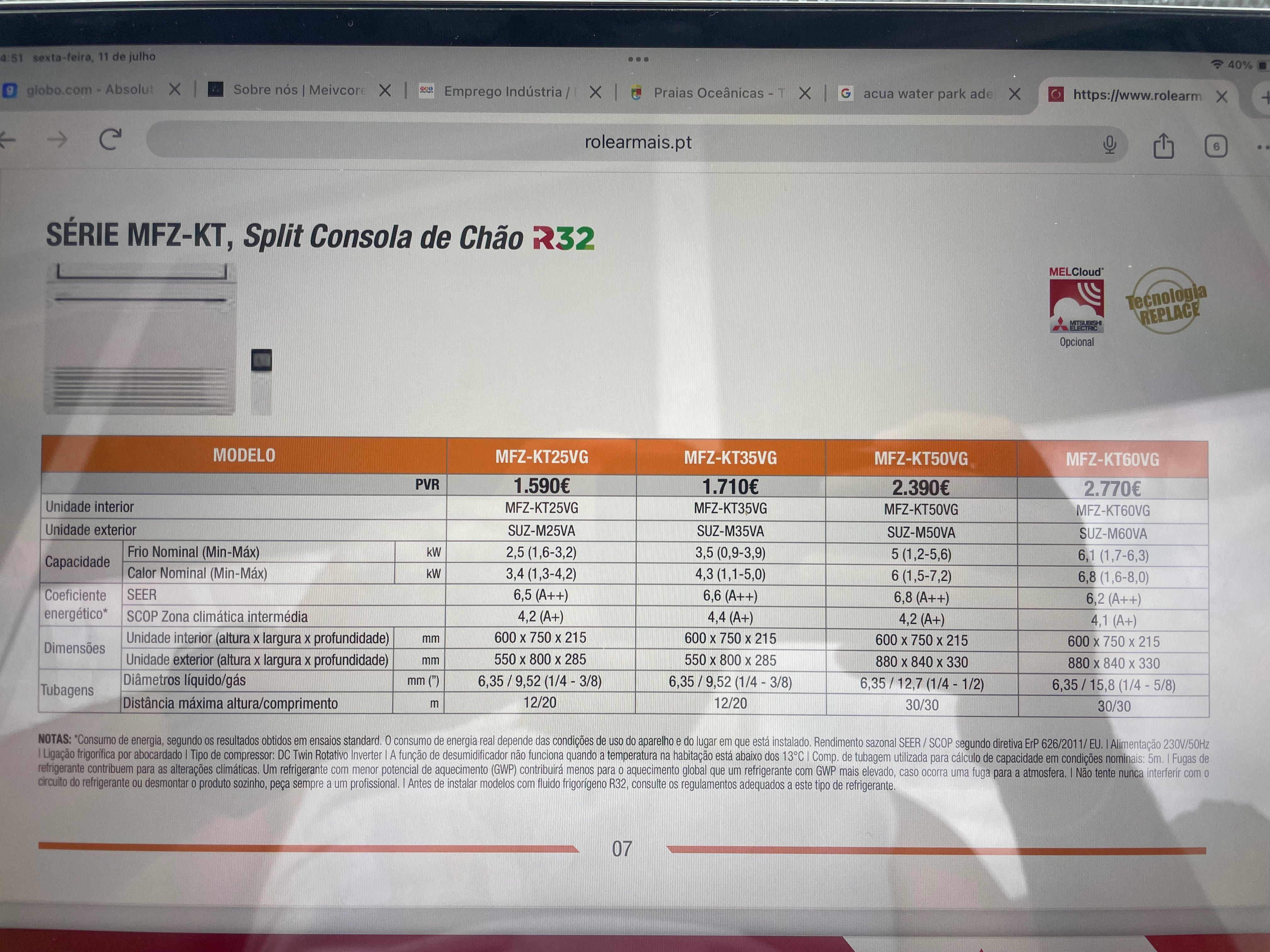 Máquina de ar condicionado chão alta performance