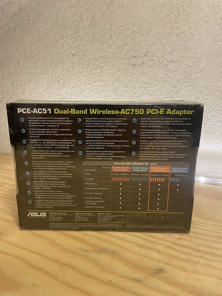 ASUS AC750 Dual Band PCIe WiFi Adapter (PCE-AC51)