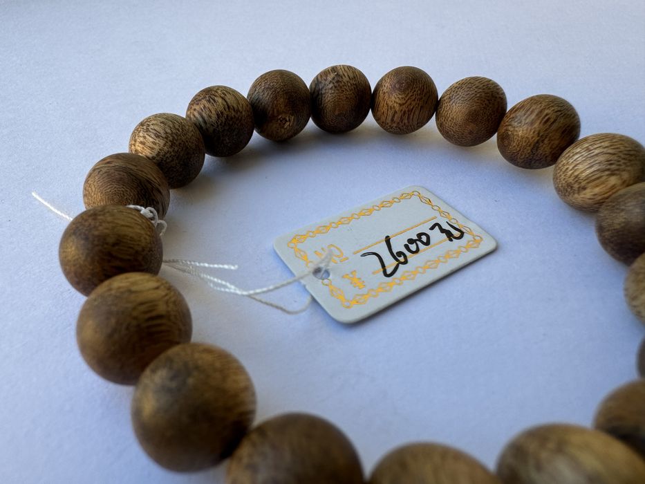 Pulseira de Agarwood Kyara Natural – 8mm, 6,5g, Aroma Doce e Intenso