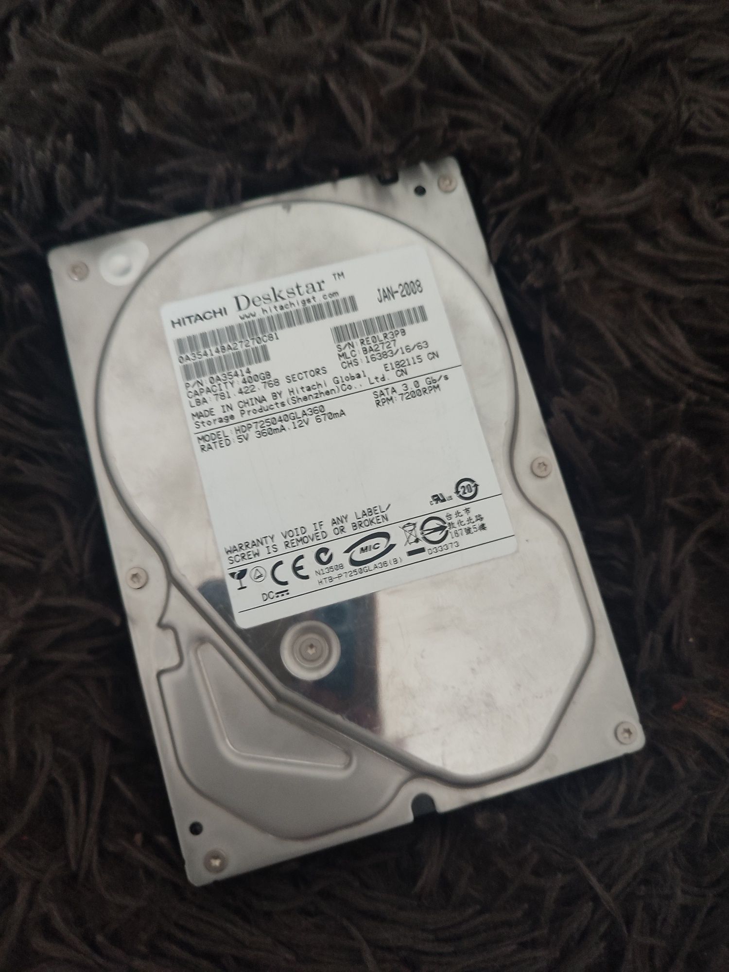 Продам Hdd диск Hitachi 400 gb